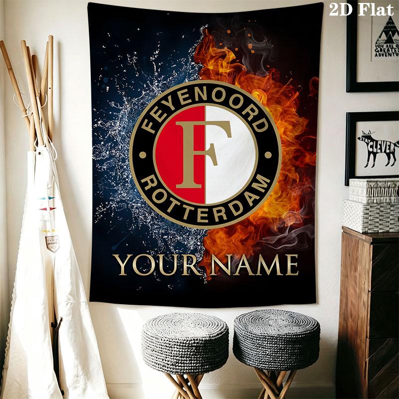 Custom Feyenoord Wall Hanging Printed Fabric Blanket Decorative Tapestries for Bedroom Living Room Home Decor