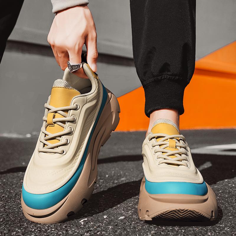Thick Bottom Casual Sneakers Men's Shoes Fashion Athletic Jogging Shoes Versatile Board Shoes Breathable Anti Slip Walking Shoes