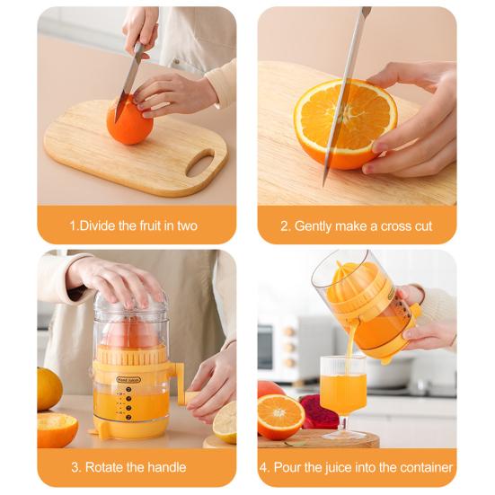 Manual Citrus Juicer Portable Lemon Lime Orange Squeezer BPA-Free Fruit Press Extractor