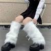 Fuzzy Leg Warmers Women Knee Length Faux Fur Leg Warmers Winter Long Boots Shoes Cuff Cover for Girls Street Party Daily Wear