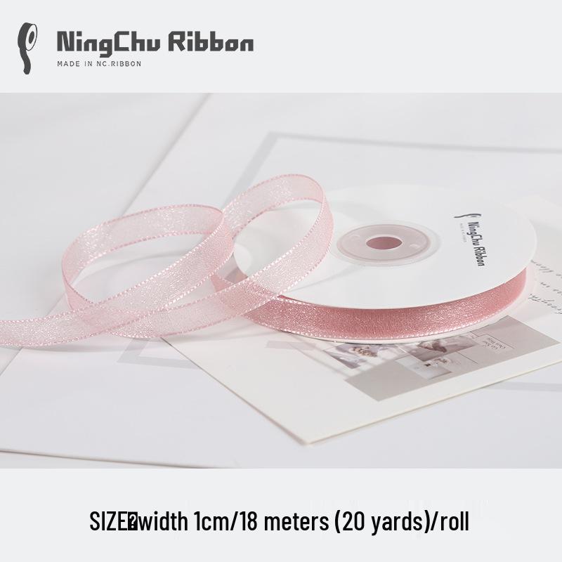 Seersucker Ribbon Lace with Snow Yarn for Bouquets and Packaging