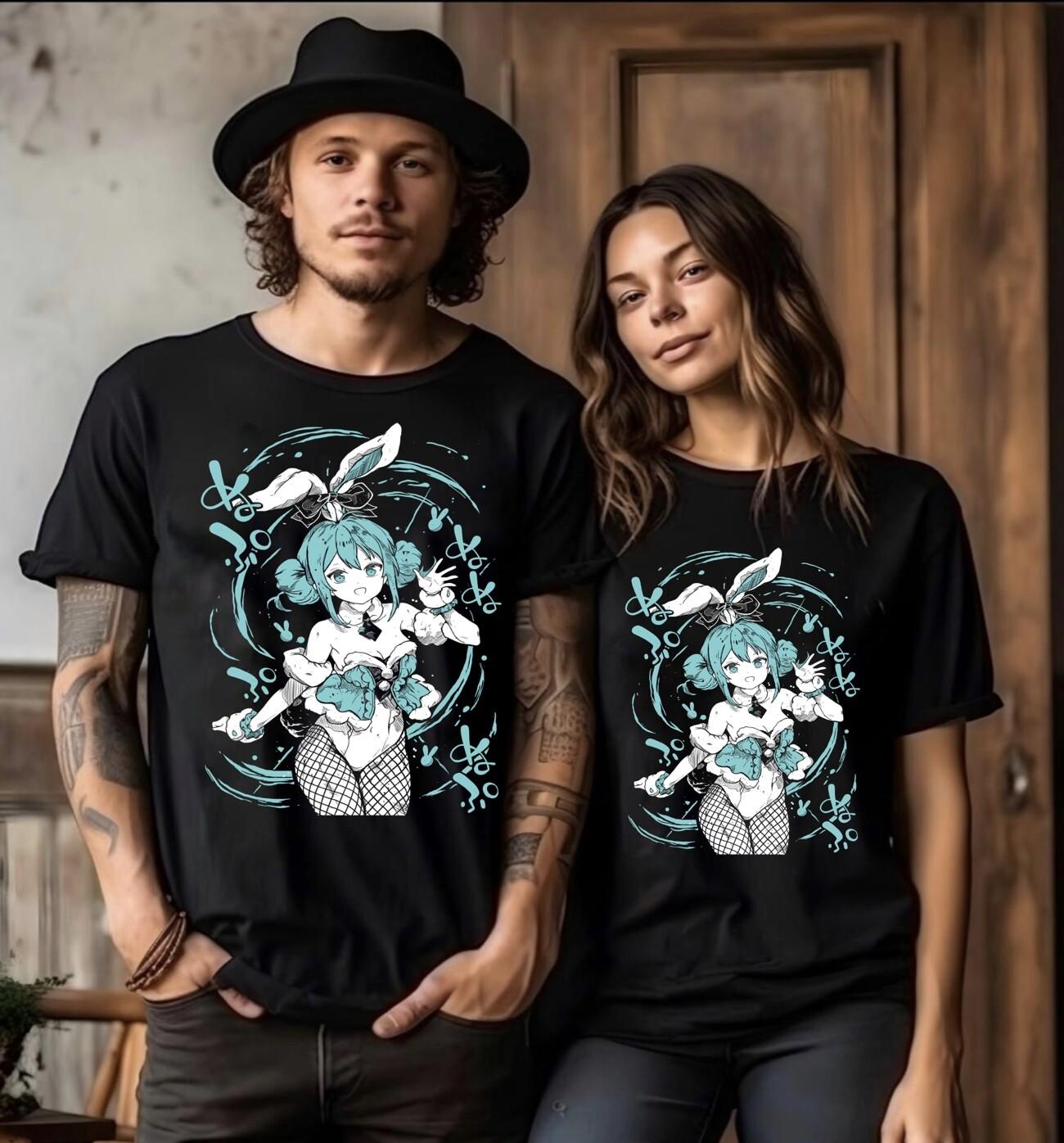 Hatsune Miku T-Shirt Mens Womens Tees Top Anime Girl Kawaii Project Diva Vocaloid Shirt All Size M