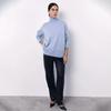 European & American Style Women's High Neck Sweater - Autumn/Winter Knitwear, Loose Fit & Cross Design