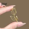 Jewelry Gift Brooch Hollow Tulip Design Anti-Wear Lapel Pin Sweaters