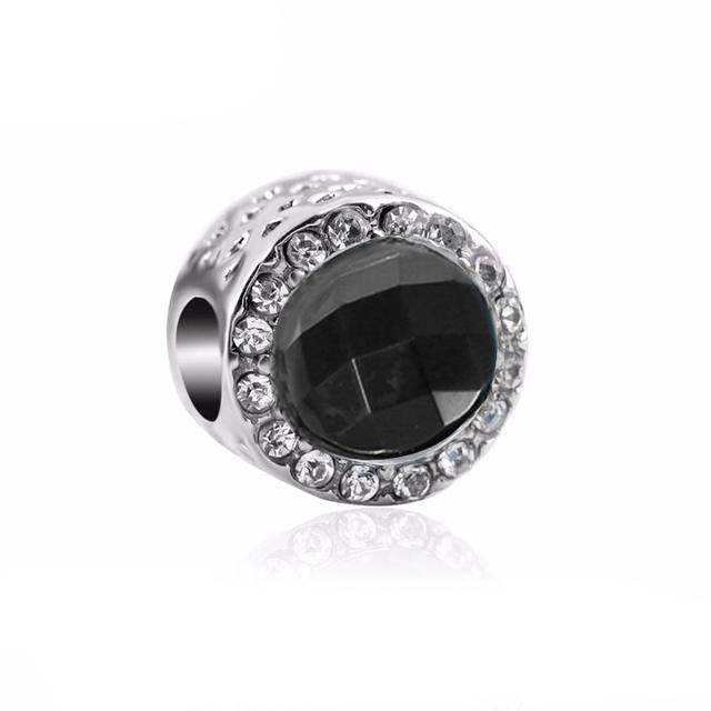 2pcs Colorful Crystal Charm Beads Fit Original Brand Charms Bracelets Necklaces Silver Color Women 'S Bracelet Diy Jewelry Making