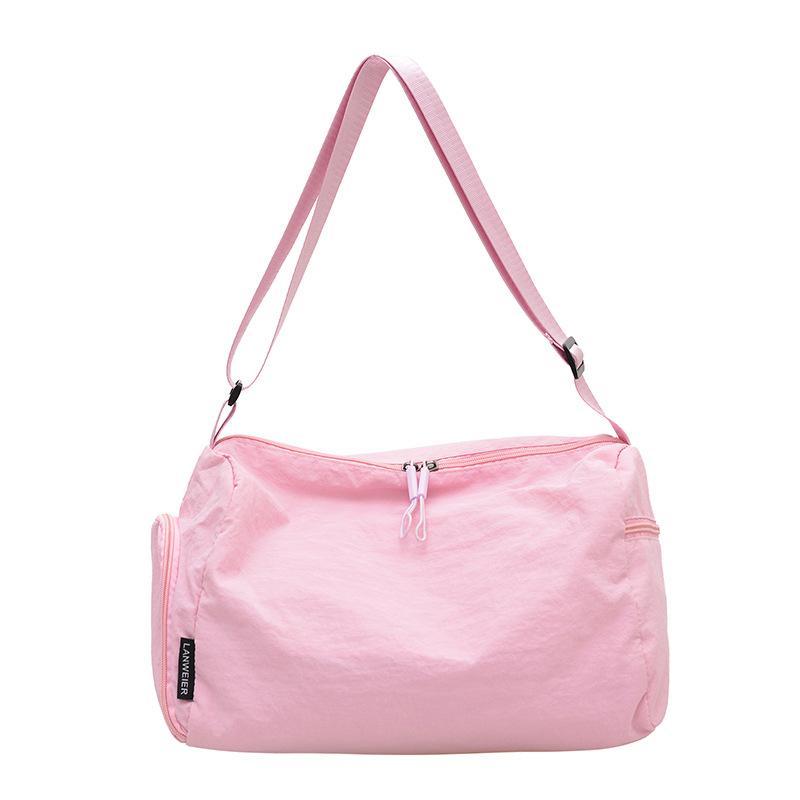 Большая черезплечная сумка для женщин, повседневная нейлоновая сумка на плечо для коротких и спортивных поездок, женская сумка для ежедневных поездок розовый