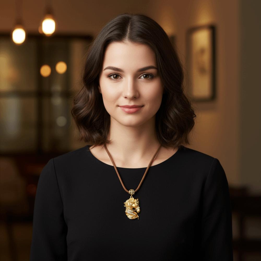 Rhinestone Zodiac Horse Necklace Luxury Golden Horse Pendant Jewelry Wealth Foal Necklace Daily