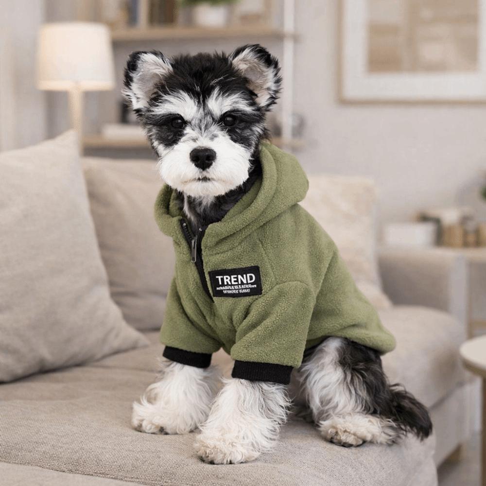 Windproof Dog Hoodie Coat Warm Winter Dog Clothing Fashion Fleece Dog Sweater Daily Use