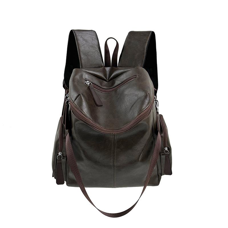 Schoolbag European and American retro soft pu backpack women's 1011 new British style cool sa pu backpack commuter multi-purpose backpack