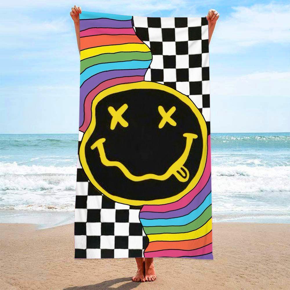 Telo da Spiaggia Senza Sabbia Asciugatura Rapida Morbido al Tatto Grande Stampa Floreale Microfibra Telo da Spiaggia Donna Uomo Viaggio Stile Bohemien