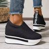 Wedges Women Shoes Platform Sneakers Height Increasing Casual Shoes Denim Canvas Shoes Women Lightweight Slip On Vulcanized Shoe