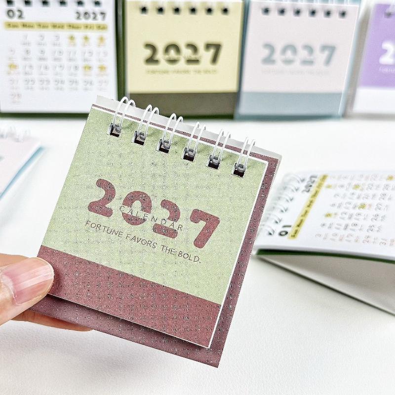2027 Desk Calendar Minimalist Portable Desktop Ornament for Home Office Travel Business Trip Schedule Planning Decoration