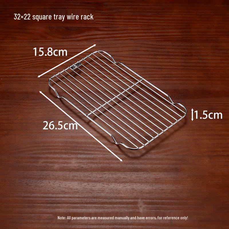 Rektangulært grillnett og tørkestativ i rustfritt stål med V-bendesign