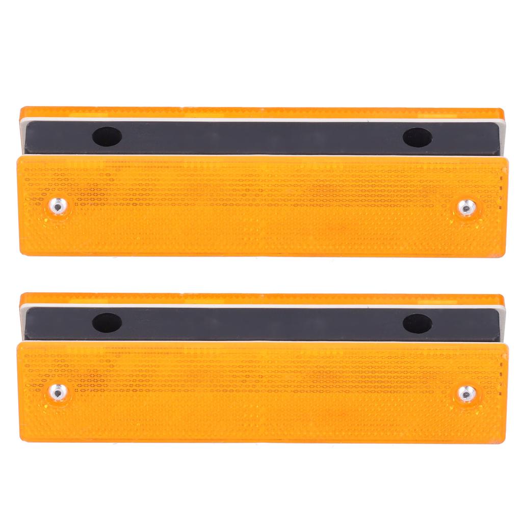 2PCS Rectangle Reflective Sign Road Stud Marker for Highway Traffic Warning Facilities(YellowWhite )