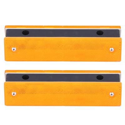 2PCS Rectangle Reflective Sign Road Stud Marker for Highway Traffic Warning Facilities(YellowYellow
