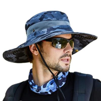 Atmungsaktiver Boonie-Hut mit breiter Krempe, für den Außenbereich, wasserdicht, UPF 50+, Sonnenschutz, Netzstoff, Safari-Sonnenhut für Reisen, Angeln