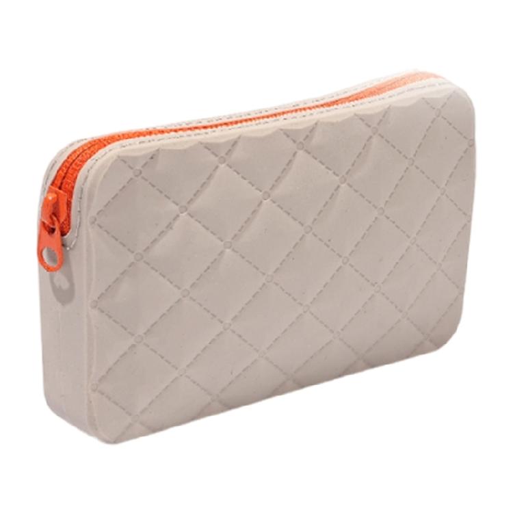 

Aesthetic Pencil Case Silicone Pencil Pouch Makeup Bag Large Capacity Pen Bag Back to School Supplies for Girl серый