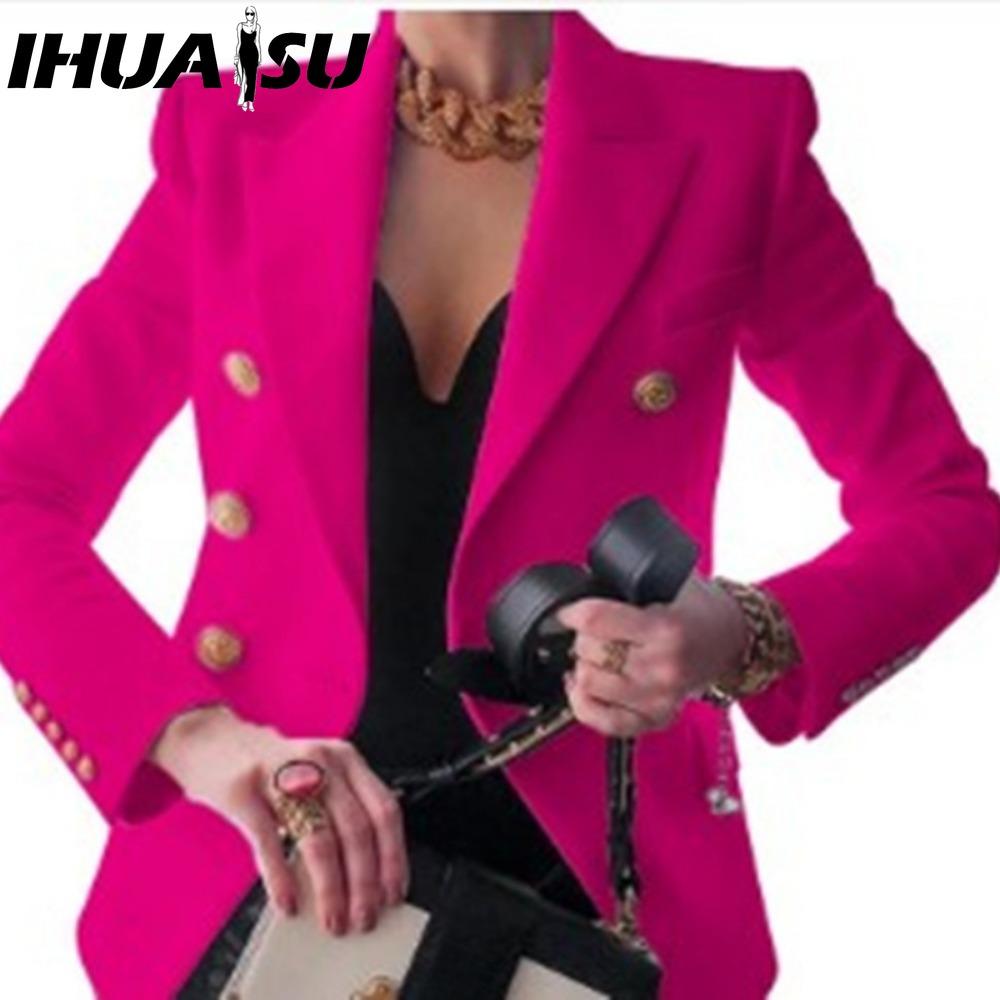 IHUASU Women's Vintage Casual Lattice Print Autumn Winter Long Sleeve POLO Neck Jackets & Coats