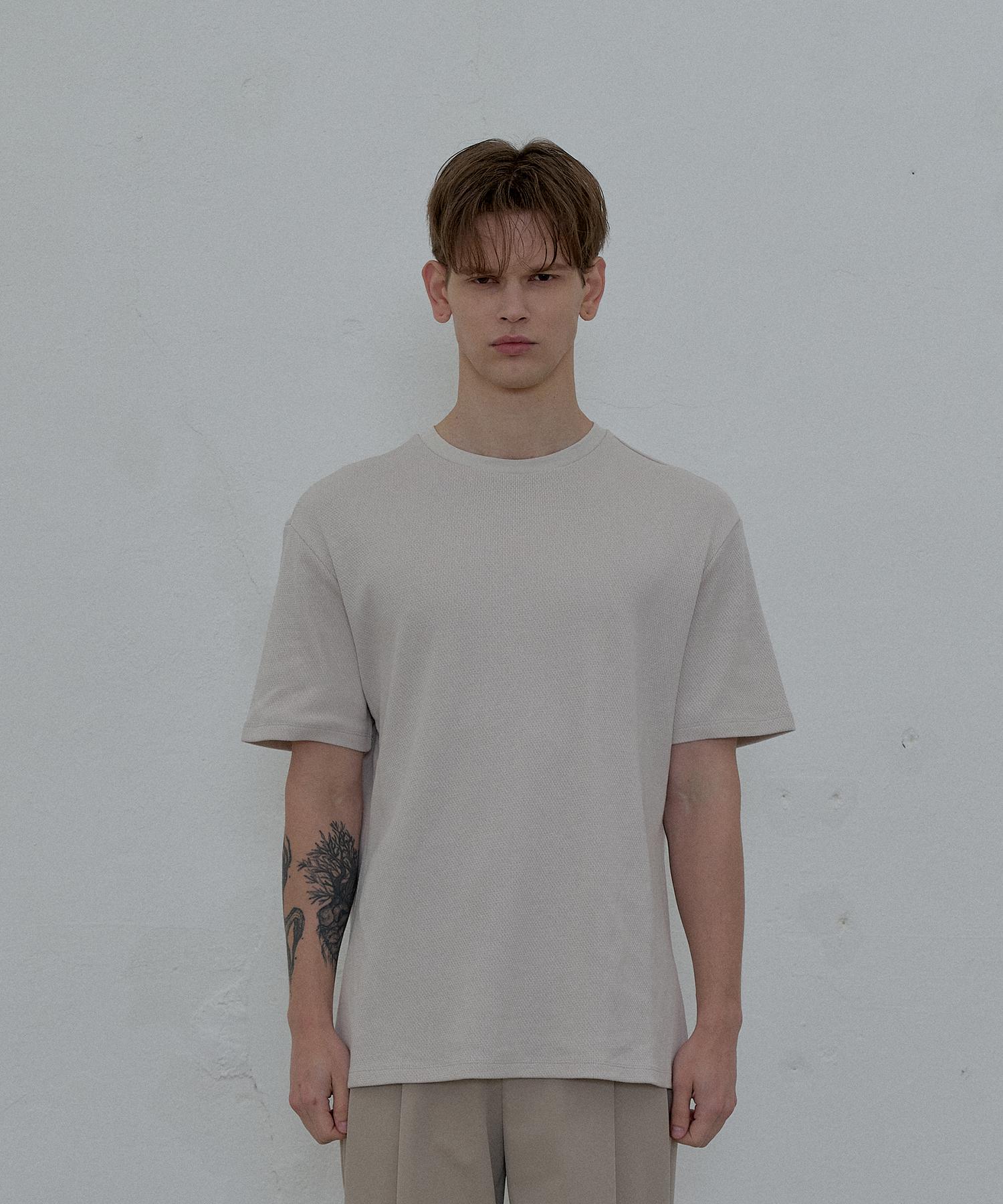 Phil Seek Organic Cotton Waffle Knit T-Shirt (Ivory) 1