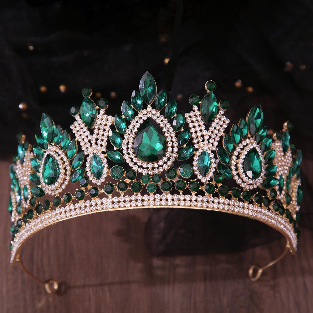 DIEZI Baroque Luxury Queen Princess Crystal Tiara For Women Girls Wedding Party Elegant Trendy Rhinestone Crown Hair Jewelry