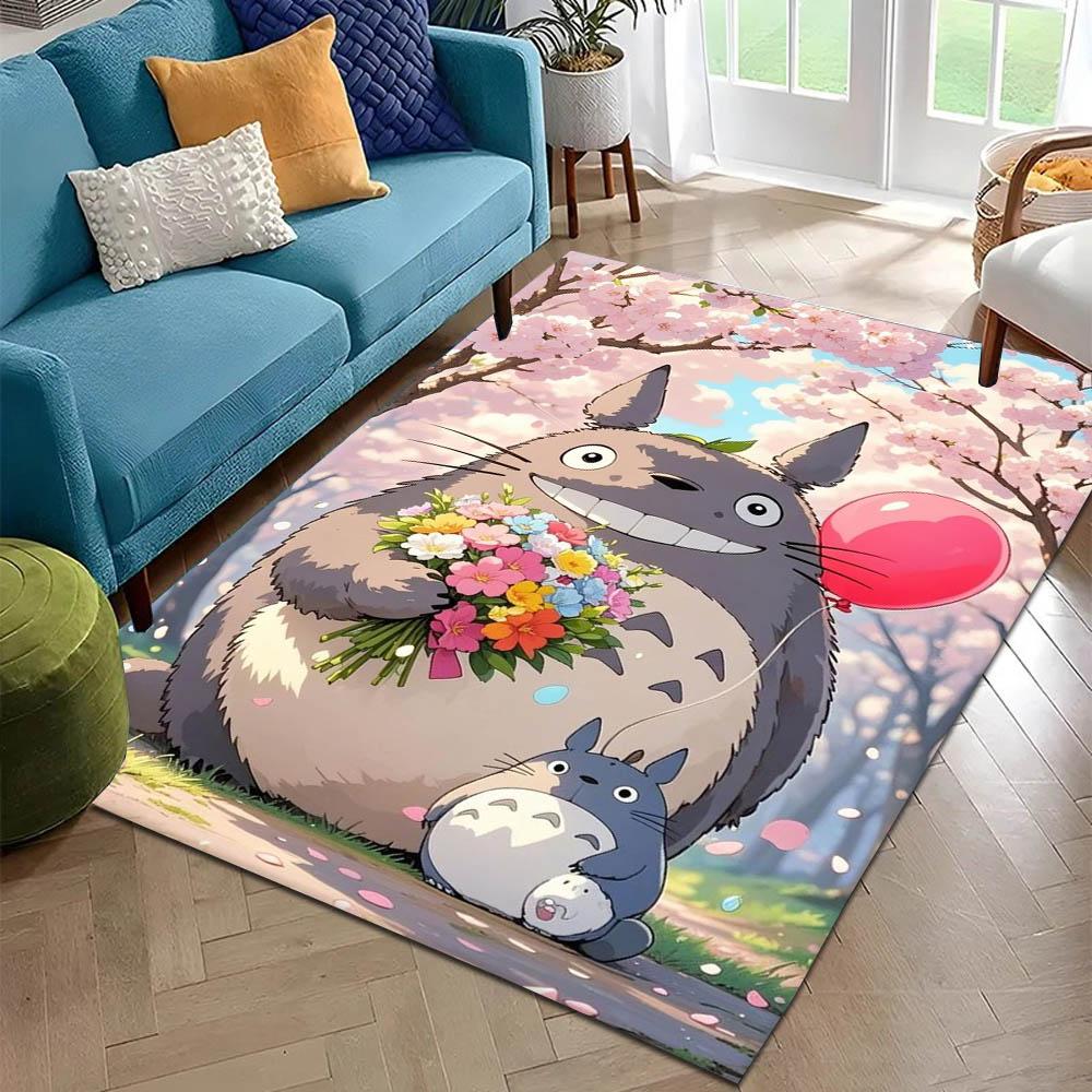3D T-TotoroS Cartoon Anime Japan Teppich Teppich für Kunst Wohnzimmer Dekor Sofa Zuhause Schlafzimmer Geschenke Fans Teppichboden Rutschfeste Fußmatte
