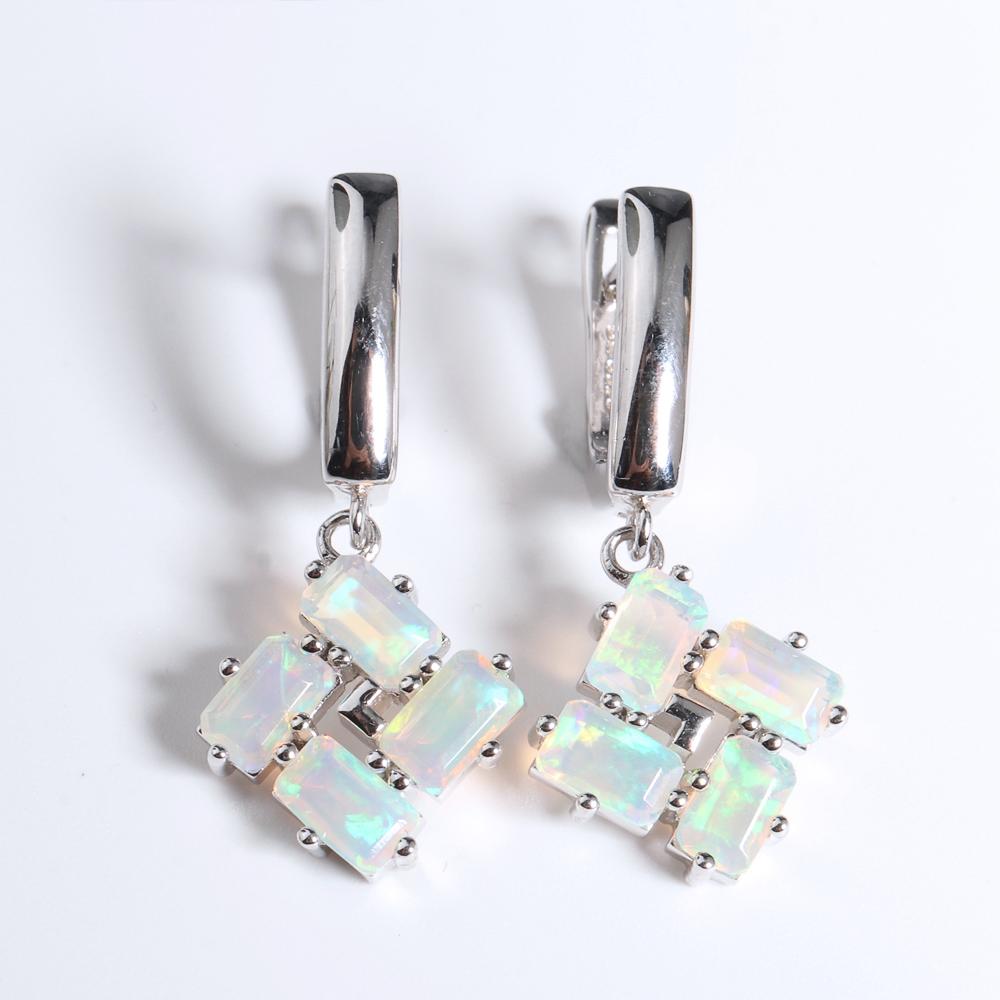 Romantický design Světlé luxusní náušnice s přírodním opálem Módní šperky ze stříbra 925 pro ženy a dívky dárek k narozeninám