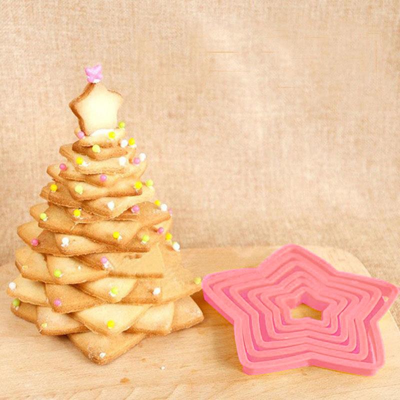 1Set Christmas Cake Molds Christmas Tree Cookie Molds Gingerbread Christmas Tree Decorating Tools Gifts DIY Baking Cookie Molds