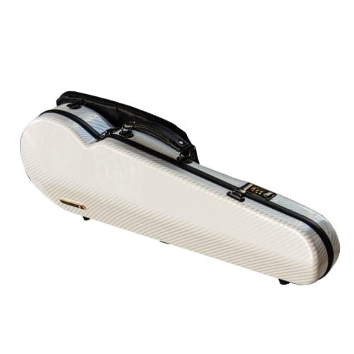 Christiana carbon fiber long triangular violin case with hygrometer and password lock (white pattern)