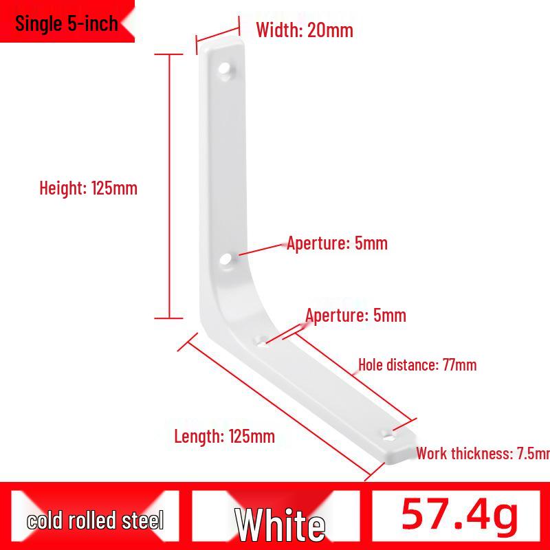 Triangular Wall Shelf Bracket: Bent, Load-Bearing Iron Support for Storage Racks