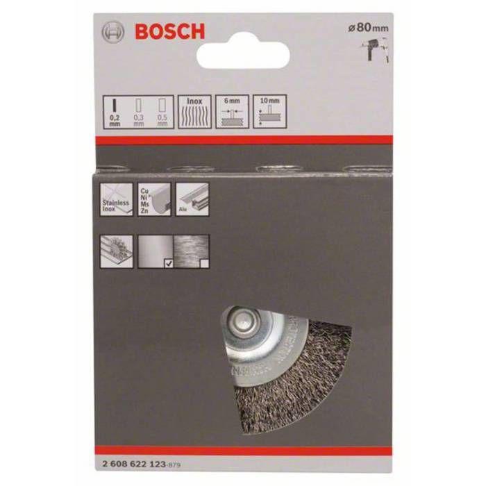 Brosse Circulaire - BOSCH - Ø 80mm - 4500 Tr/min - Fils Ondulés - Nettoyage Acier Inoxydable