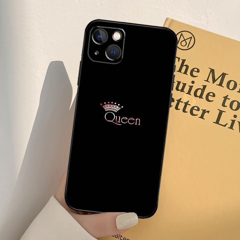 Queen King Crown Phone Case For iPhone 17 16 15 13 11 12 14 Pro Max mini XR 16e 15 16 Plus 17 Air Full Cover