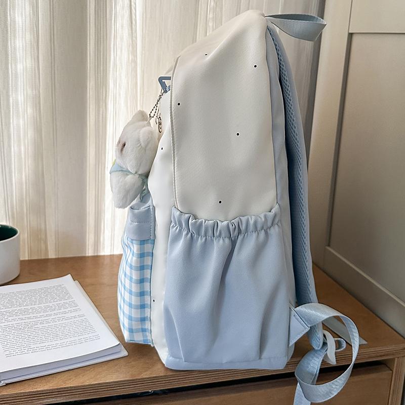 Student Bag Female Junior High School Student Campus Contrast Backpack Lightweight Commuter Backpack