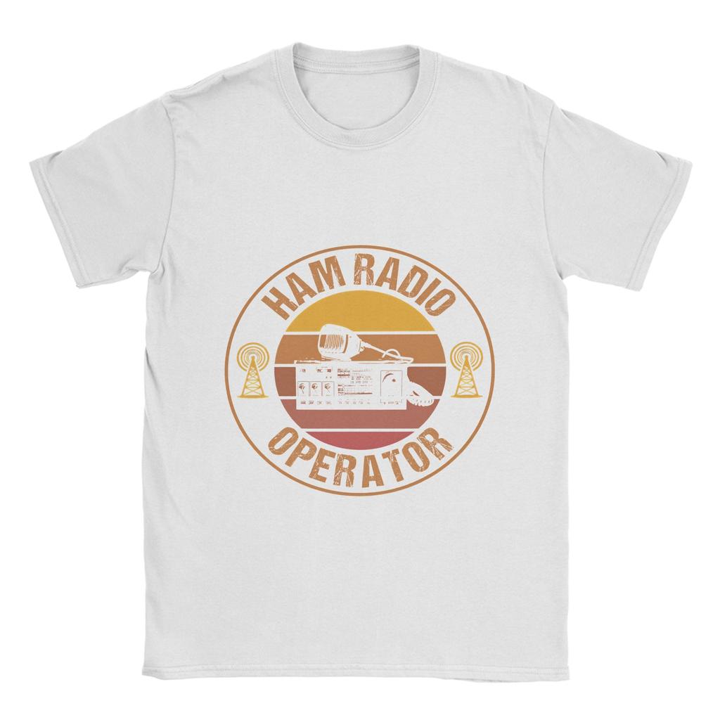 Cool Vintage Ham Radio  T-Shirts for Men Round Neck Pure Cotton T Shirts  Short Sleeve Tee Shirt Adult Clothing