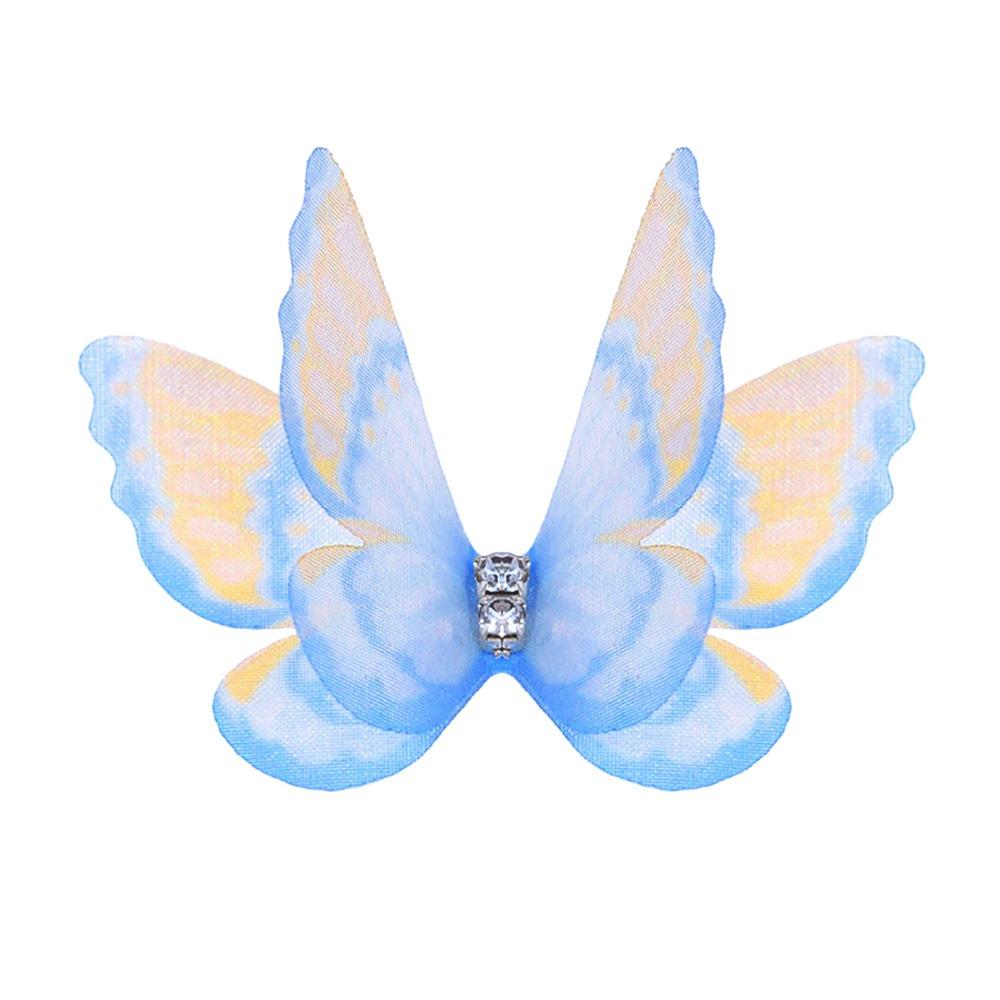 

50 шт. двухслойная органза ткань бабочка аппликации одежда швейные нашивки свадебные аксессуары для волос 03