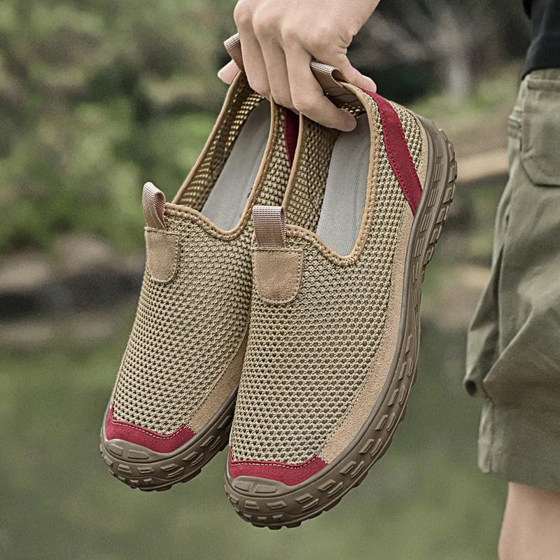 All-match Slip On Driving Shoes Tennis Sneakers Lightweight Mens Walking Shoes Breathe Flats Casual Mesh Running Shoes