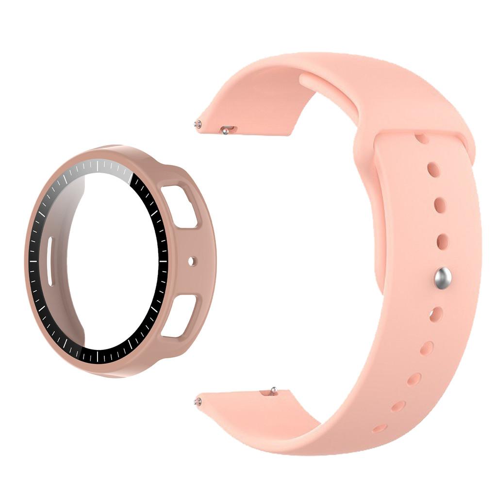 Silicone Watch Band & Reverse Buckle and Full Protective PC Case with Tempered Glass for Amazfit Active Max Smart Watch Accessories