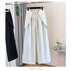 DIMANAF 2026 Plus Size Summer Women Pants Elastic Waist Oversize Fashion Office Lady Casual Long Pants Solid Black