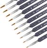 10x Black Excellent Craftsmanship Paint Brush Set For Artistic Results And Durable Miniature Paint