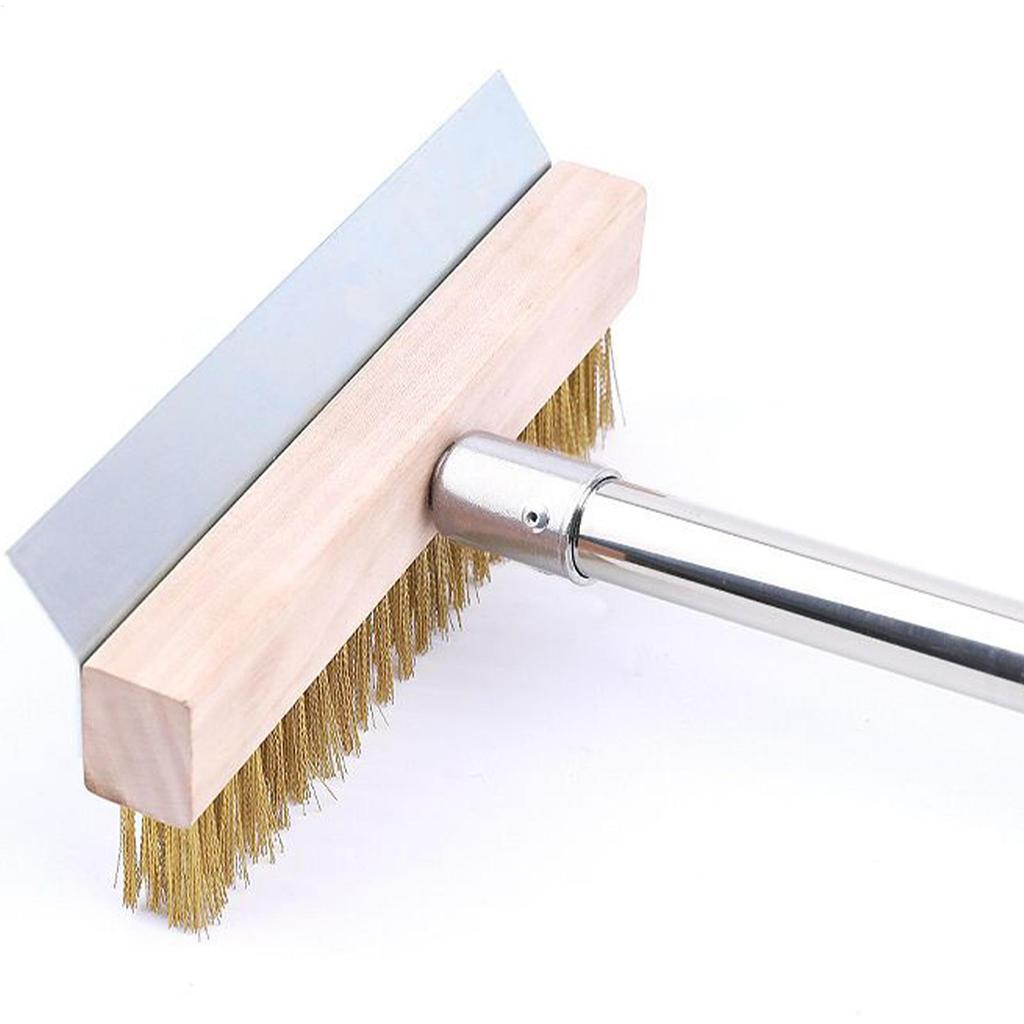 Pizza Oven Brush Long Handle Oven Cleaner Brush With Scraper Home Kitchen Supplies For Outdoor Cooking Grilling Fryer Baking