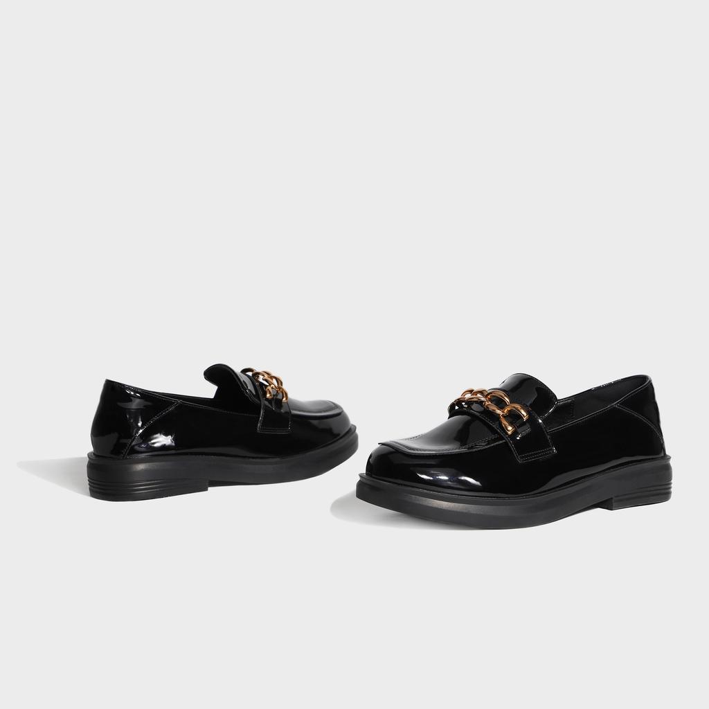 Classic Black Loafers Platform Shoes Women's Fashion British Style Comfortable Thick Heel Leather Shoes Children Wear Small Leather Shoes Women