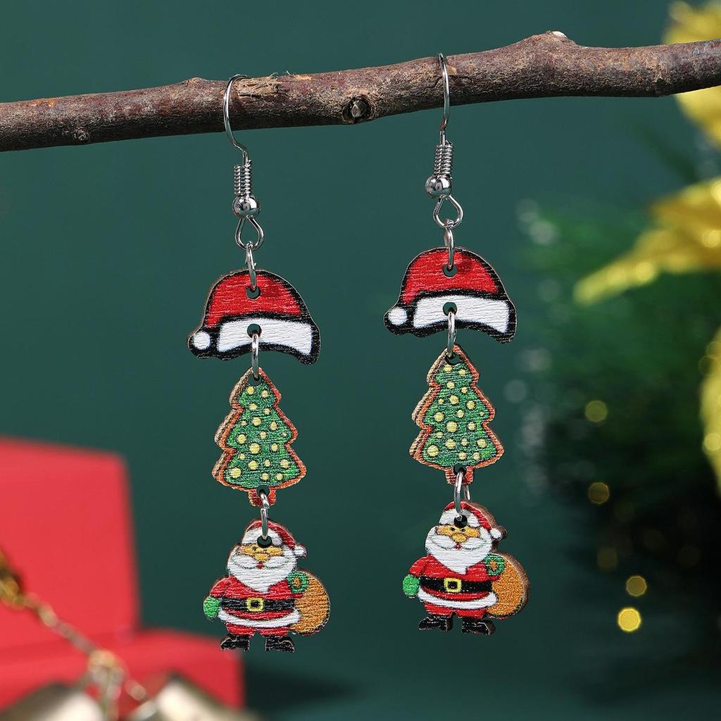Christmas Themed Women’s Drop Earrings: Elk, Tree, Santa, Socks, Gingerbread Man