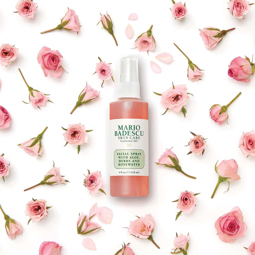 Spray Facial Mario Badescu cu Aloe, Plante și Apă de Trandafiri - Pentru Toate Tipurile de Piele 236ml/8oz (Import paralel)