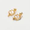 1pcs/lot 18K Gold Color Plated Double Pattern Square Shell Pendants Charm With Beads For DIY Jewelry Making Accessories
