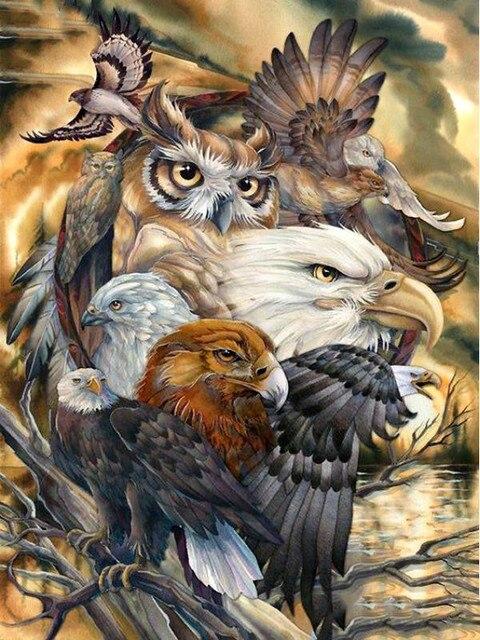 5D DIY Diamond Painting Owl Diamond Embroidery Animal Needlework Cartoon Cross Stitch Kits Mosaic Art Child Room Decor