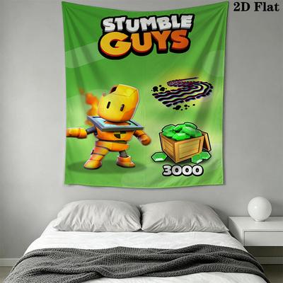 Stumble Guys Cute Zombie Pattern Home Decor Tapestry, Wall Hanging, Decorative RV Wall Cloth.ZGT0914160