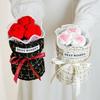 Creative Graduation Gift Crochet Flowers Bouquet Handmade Home Decor Rose Flowers Bouquet Mini Puff Flower Bouquet Mothers' Day