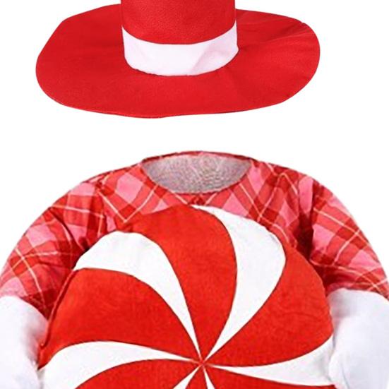 Christmas Goose Outfit Red Formal Hat And Checkered Goose Clothes Xmas Candy Porch Goose Costume for 23 Inch Lawn Geese Statue