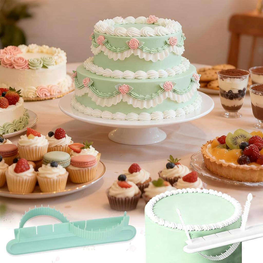 4PCS Cake Arch Guide Tool,Adjustable Fondant Cake Arc Ruler,Practical Baking Writing Swag Guide Gadgets Accessories,Decorative Marking Divider