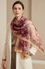Floral Pattern Shawl in Shades of Pink and Burgundy - Romantic Accent