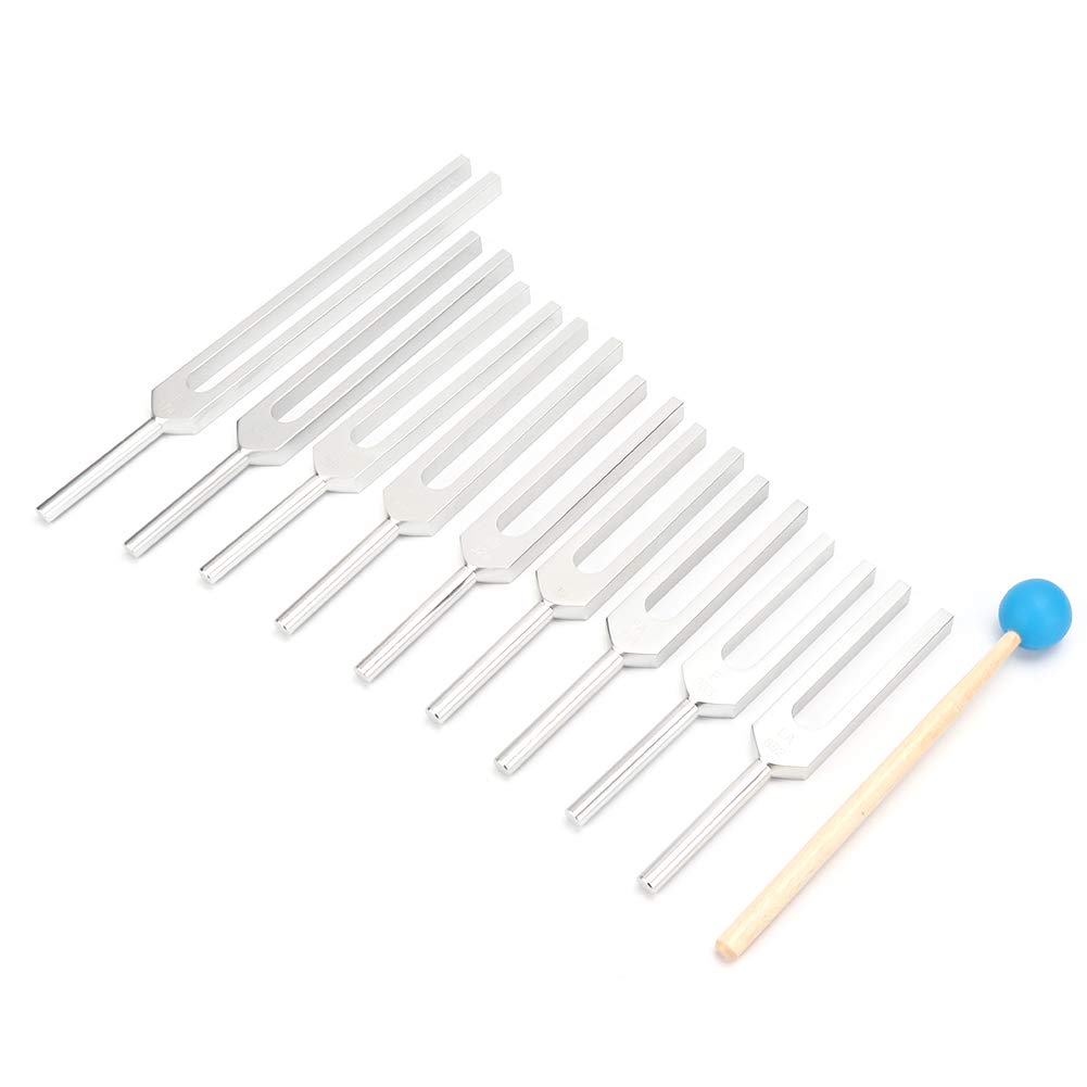 9-Piece Tuning Fork Set with Storage Bag, Body Tuning Forks for Chakra Healing, DNA Healing Instrument, Sound Therapy (174Hz, 285Hz, 396Hz, 417Hz, 528